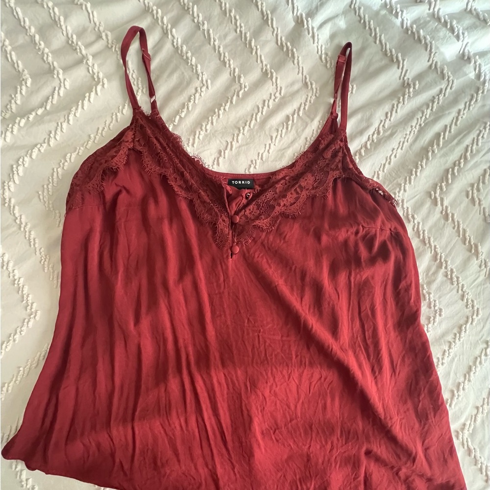 Torrid Red Lace Trim Cami